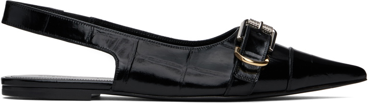 Photo: Givenchy Black Voyou Flat Slingback Slippers