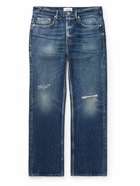 FRAME - The Boxy Straight-Leg Distressed Jeans - Blue