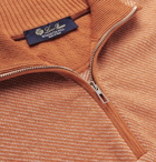 Loro Piana - Roadster Striped Cashmere Half-Zip Sweater - Men - Orange