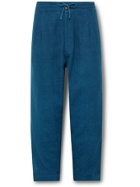 11.11/eleven eleven - Tapered Slub Cotton Drawstring Trousers - Blue