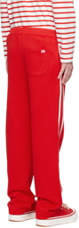 AMI Paris Red Striped Sweatpants