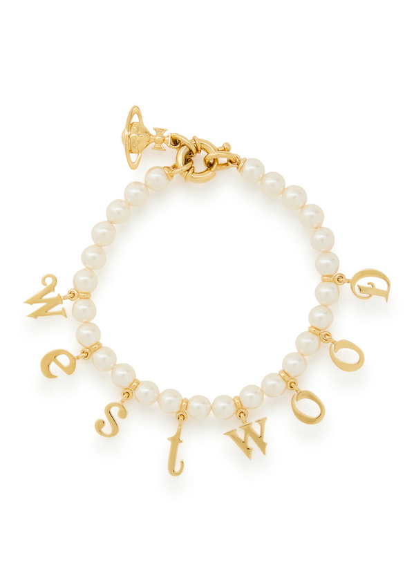 Photo: Vivienne Westwood Leanne Letter-charm Pearl Bracelet - One Size