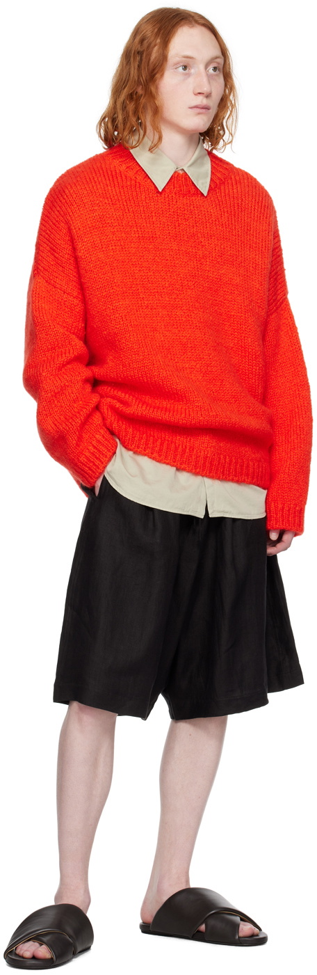 Cordera Orange Fuzzy Crewneck