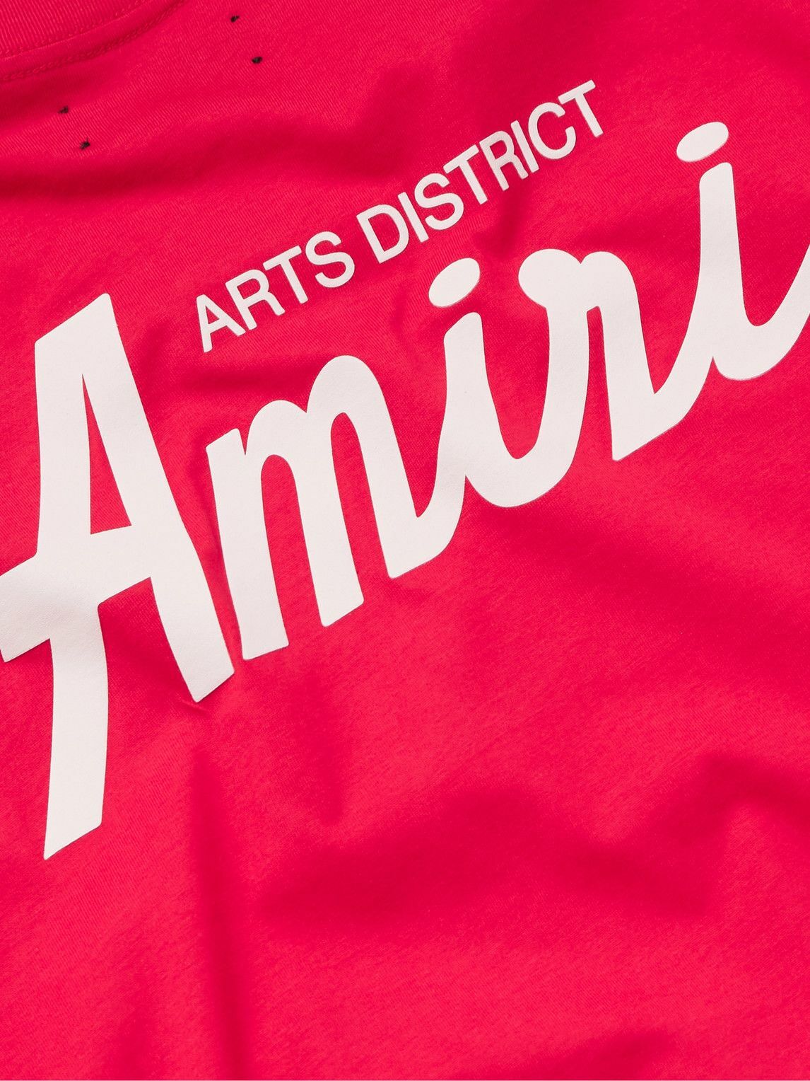 【関送込】AMIRI シティロゴ コットンジャージー Tシャツ 赤/黒 AMIRI Logo-Print Cotton-Jersey T-Shirt for Men | MR PORTER