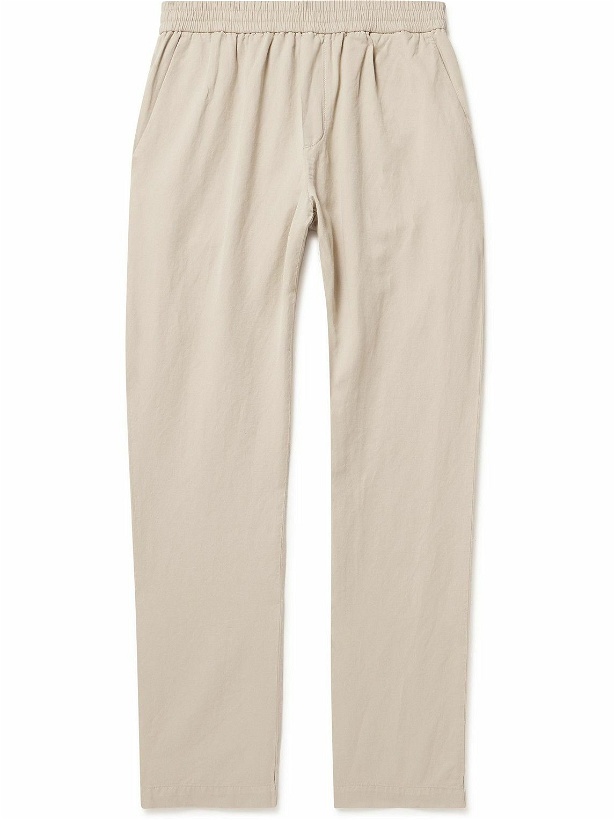 Photo: Sunspel - Straight-Leg Cotton and Linen-Blend Trousers - Neutrals