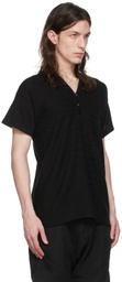 Label Under Construction Black Cotton Henley