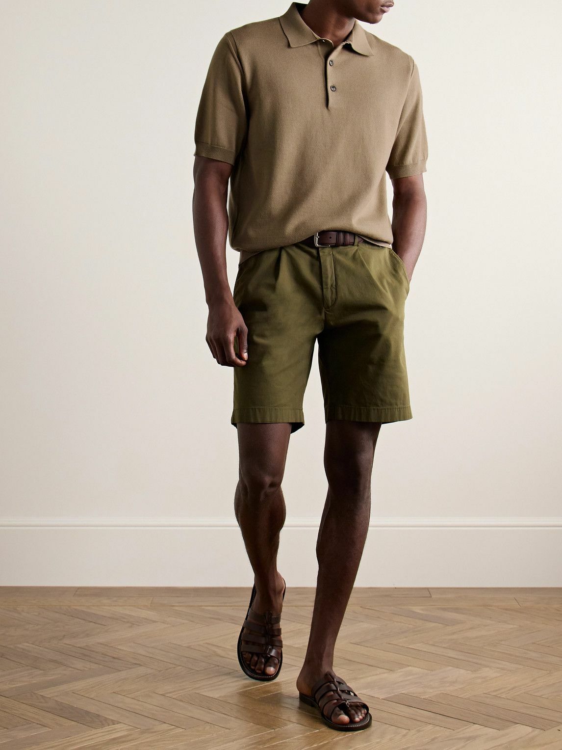 Purdey - Cotton and Cashmere-Blend Polo Shirt - Green