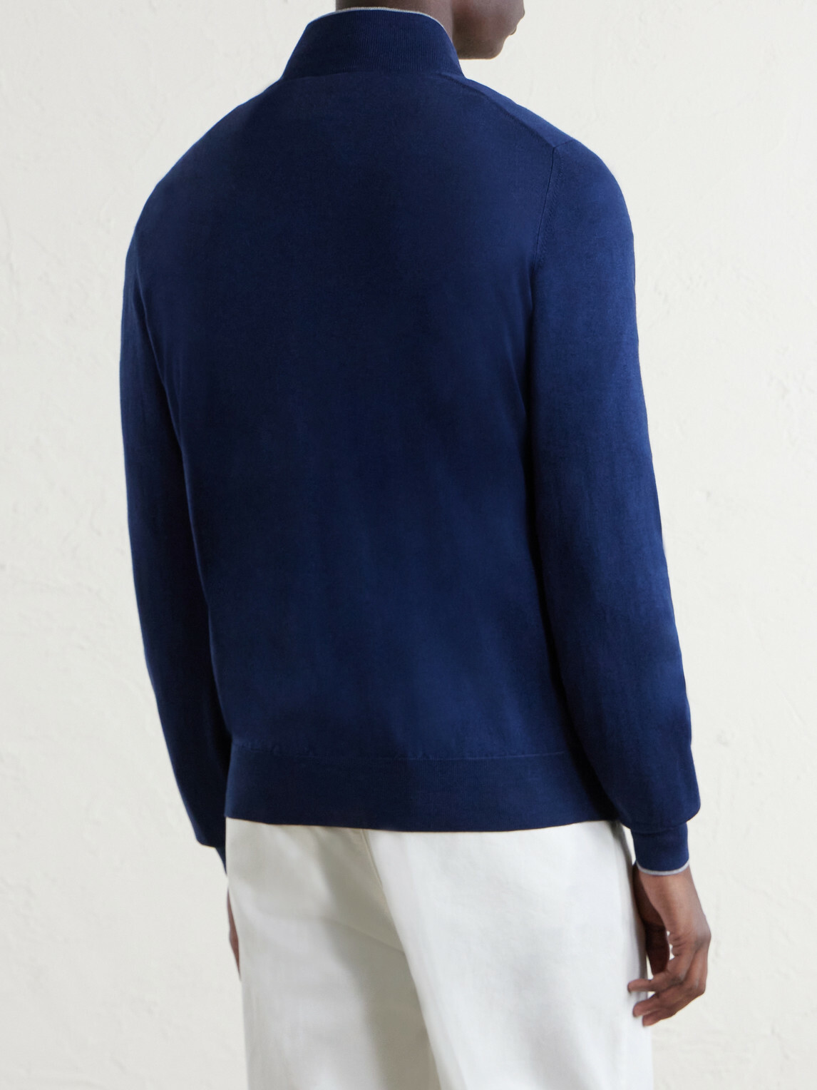 Brunello Cucinelli - Cotton and Cashmere-Blend Half-Zip Sweater