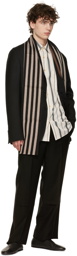 Paul Smith Black and Gray Striped Scarf