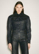 Mugler Waxed Denim Jacket