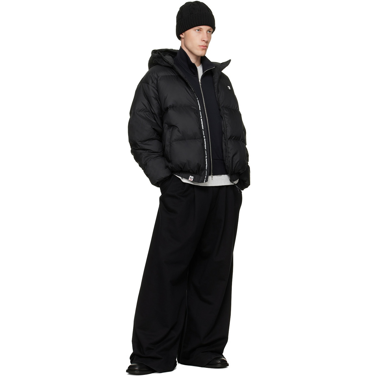AAPE by A Bathing Ape Black 'AAPENOW' Moonface Down Jacket
