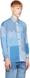 FDMTL Blue Patchwork Shirt