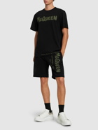 ALEXANDER MCQUEEN - Graffiti Logo Cotton Sweat Shorts