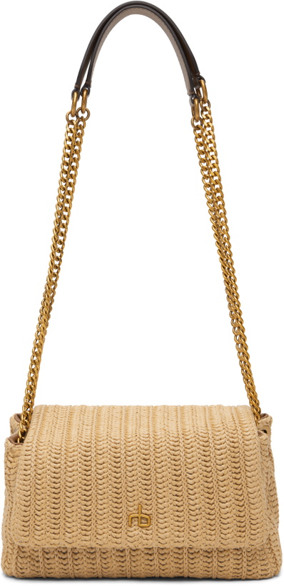 Photo: rag & bone Beige Chelsea Small Straw Flap Bag