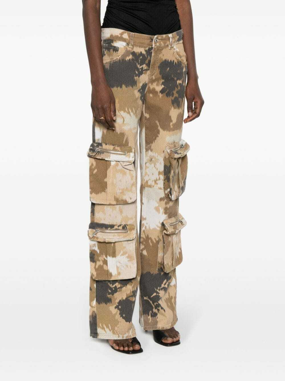 Blue Camo Printed Cargo Trousers - Vivi main image 0