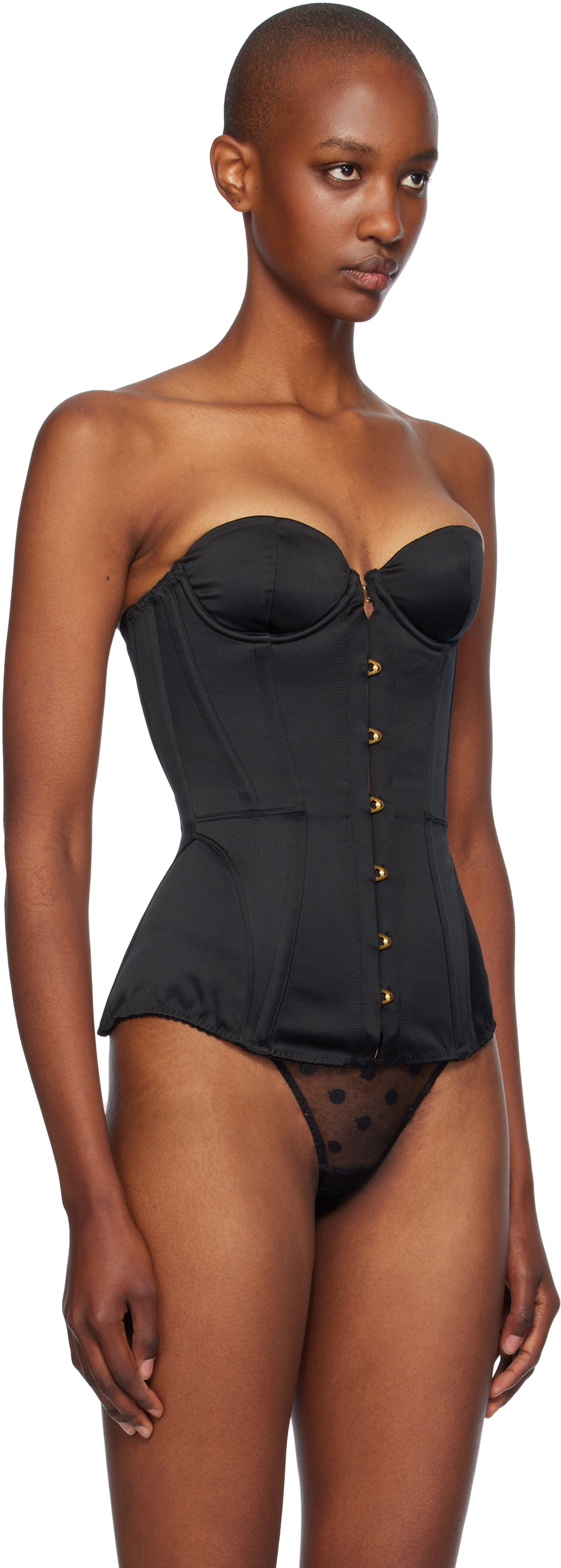 Agent Provocateur Black Mercy Satin Corset