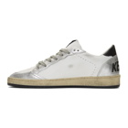 Golden Goose White and Silver Ball Star Sneakers