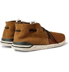 visvim - Huron Leather-Trimmed Mesh and Suede Sneakers - Men - Brown