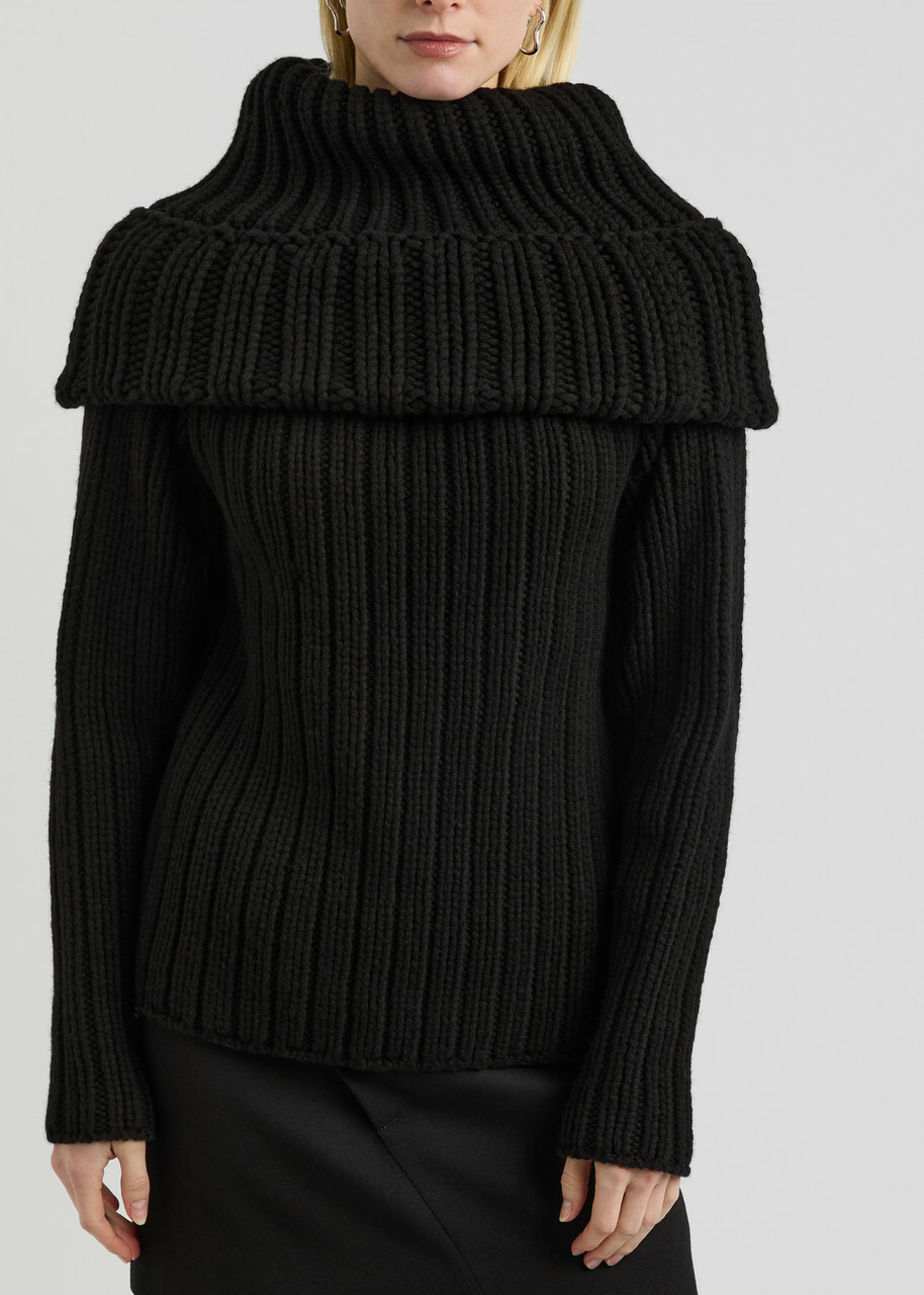 Alexander Mcqueen Ribbed Cashmere Jumper Black Alexander McQueen
