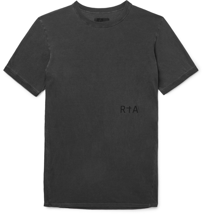 Photo: RtA - 25 Logo-Print Cotton-Jersey T-Shirt - Gray