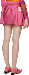 Paula Canovas Del Vas Pink Gathered Miniskirt