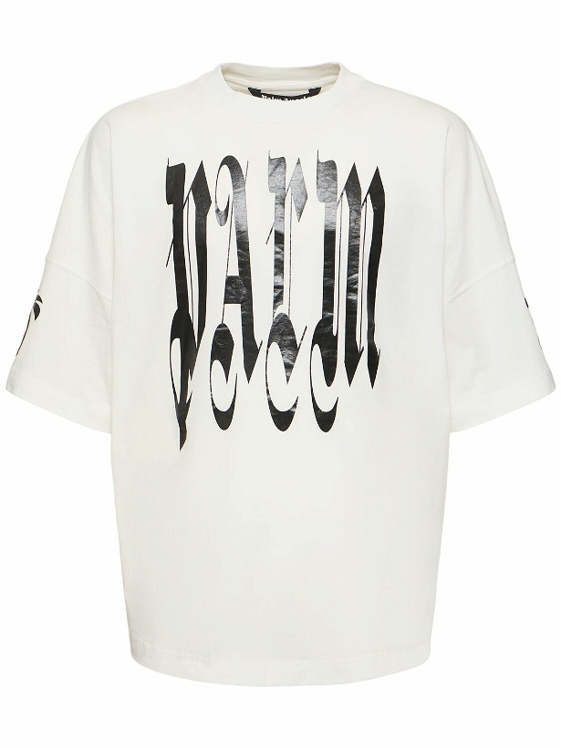 Photo: PALM ANGELS Back Gothic Palm Cotton T-shirt