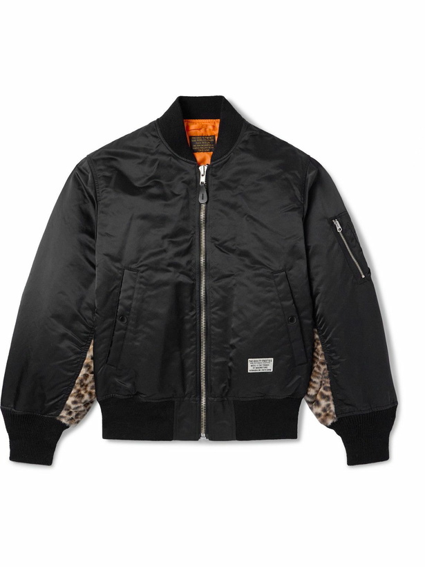 Photo: Wacko Maria - MA-1 Faux Fur-Trimmed Padded Shell Bomber Jacket - Black