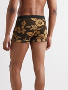 TOM FORD - Floral-Print Stretch-Cotton Jersey Boxer Briefs - Brown