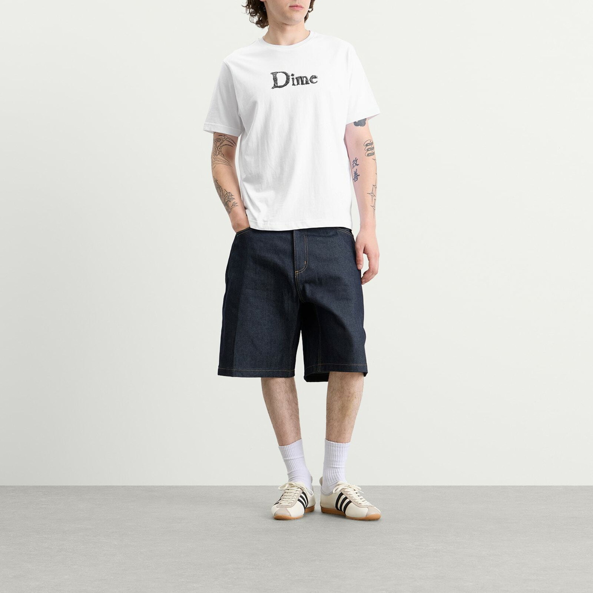 Dime Men's Classic Spiked T-Shirt in White