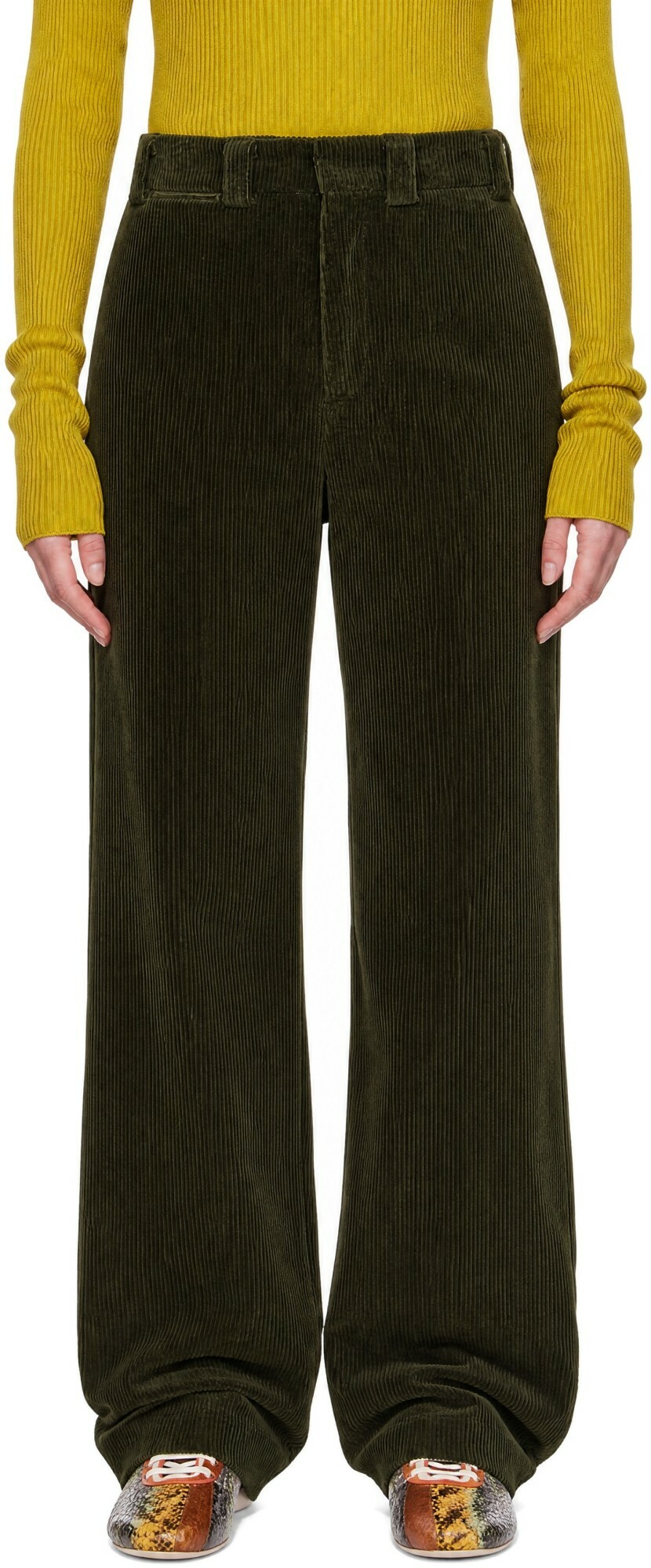 Rier Green Corduroy Trousers