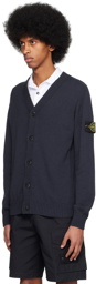 Stone Island Navy Y-Neck Cardigan