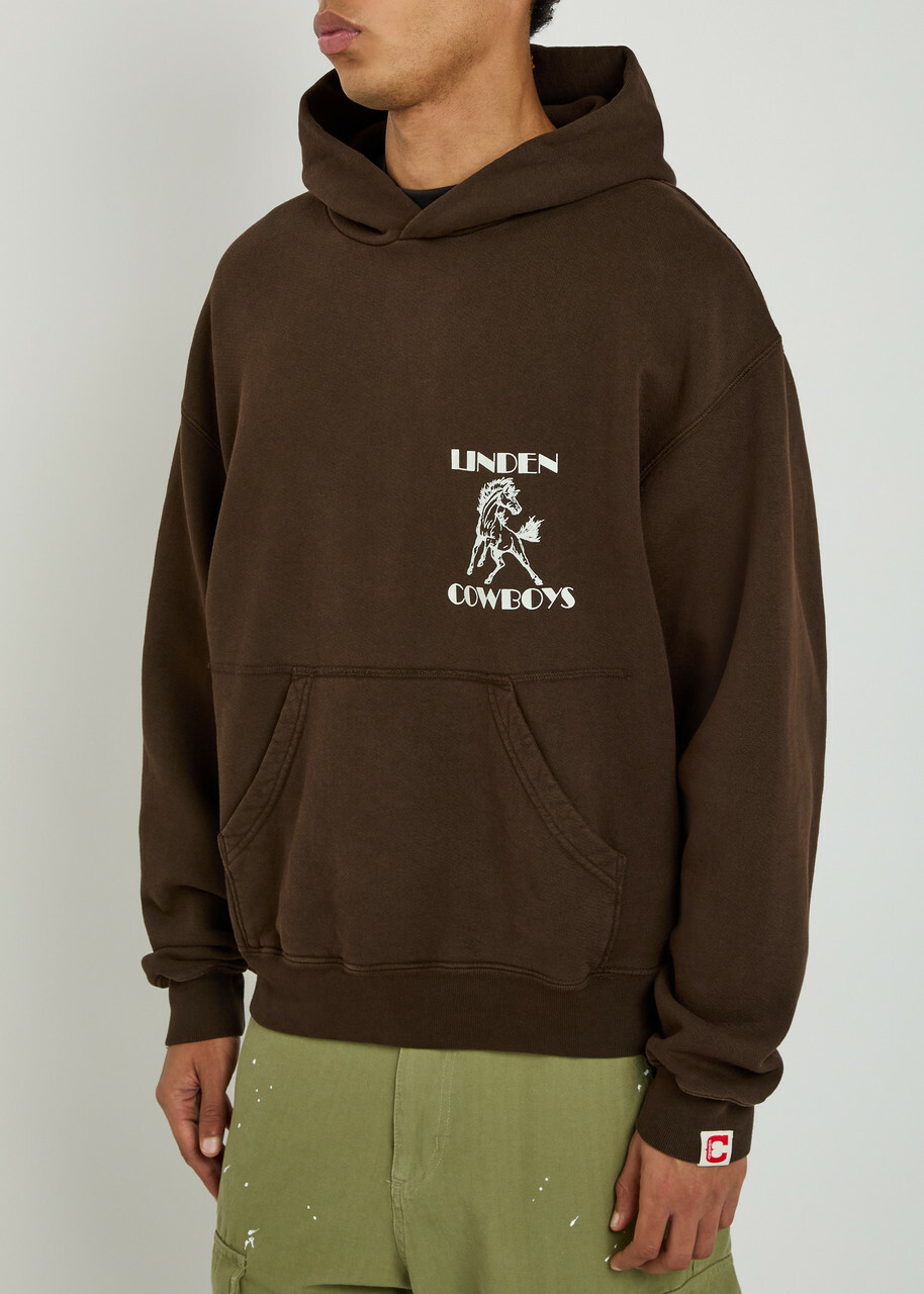 Cherry Los Angeles Cowboys Printed Hooded Cotton Sweatshirt Brown
