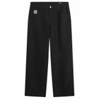 Bode Men's Embroidered Denim Knolly Brook Trousers in Black