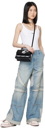 Off-White Black Jitney 1.4 Top Handle Quote Bag