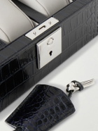 Smythson - Mara Croc-Effect Leather Six-Piece Watch Box
