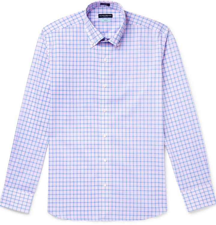 Photo: Peter Millar - Capri Slim-Fit Button-Down Collar Checked Cotton Shirt - Pink