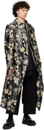 Comme des Garçons Homme Plus Black Printed Faux-Leather Coat