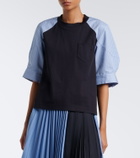 Sacai Striped cotton T-shirt