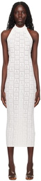 Balmain White Halter Midi Dress