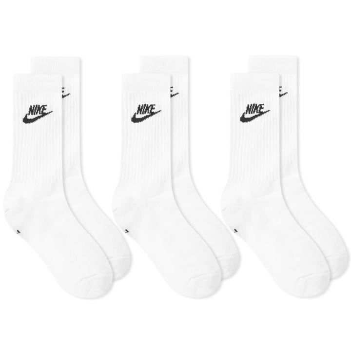 Photo: Nike Men's Everyday Essential Sock - 3 Pack in White/Black
