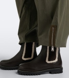 Fendi Shearling-trimmed leather Chelsea boots