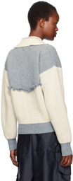 Cawley Off-White & Blue Amelia Sweater