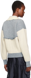 Cawley Off-White & Blue Amelia Sweater