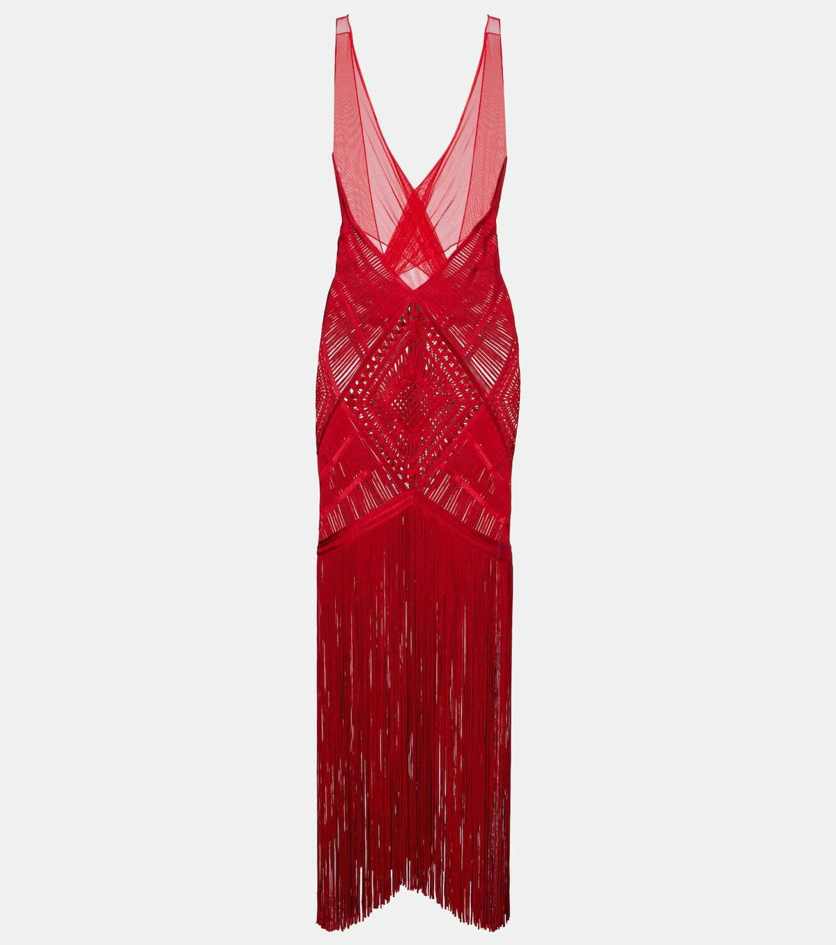 The Attico Soutache embroidered tulle cocktail dress