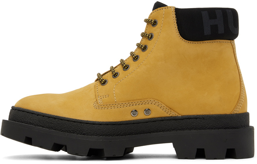 HUGO Mens Graham Leather Lace Up Half Boot Fashion Boot