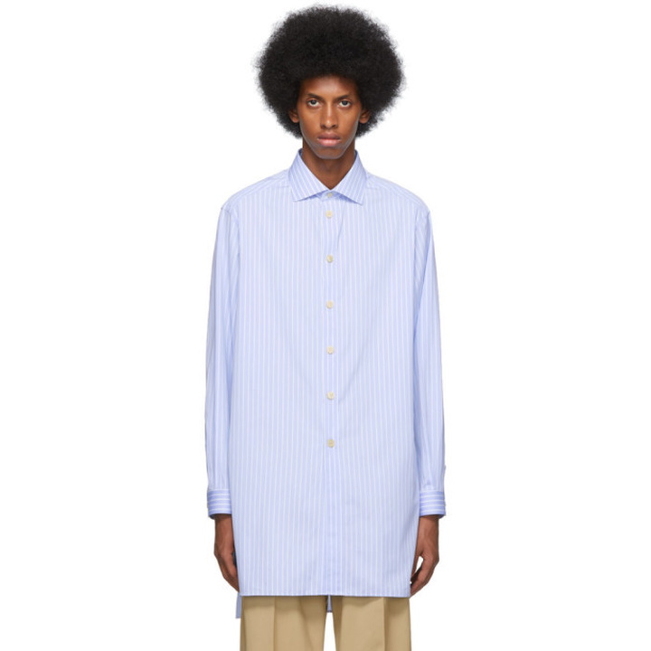 Photo: Gucci Blue and White Large Striped Classic Shirt