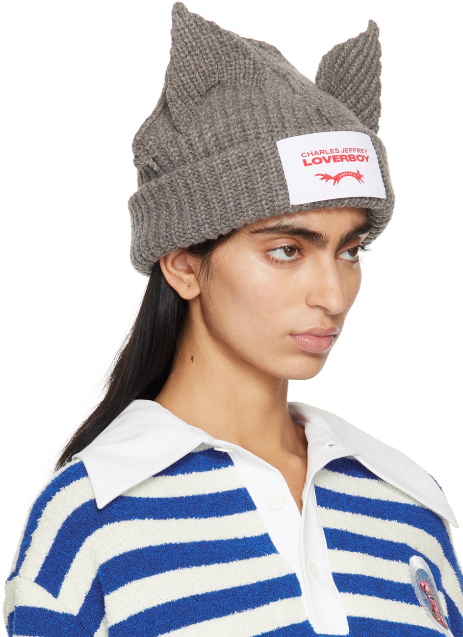 Charles Jeffrey LOVERBOY SSENSE Exclusive Gray Chunky Ears Beanie