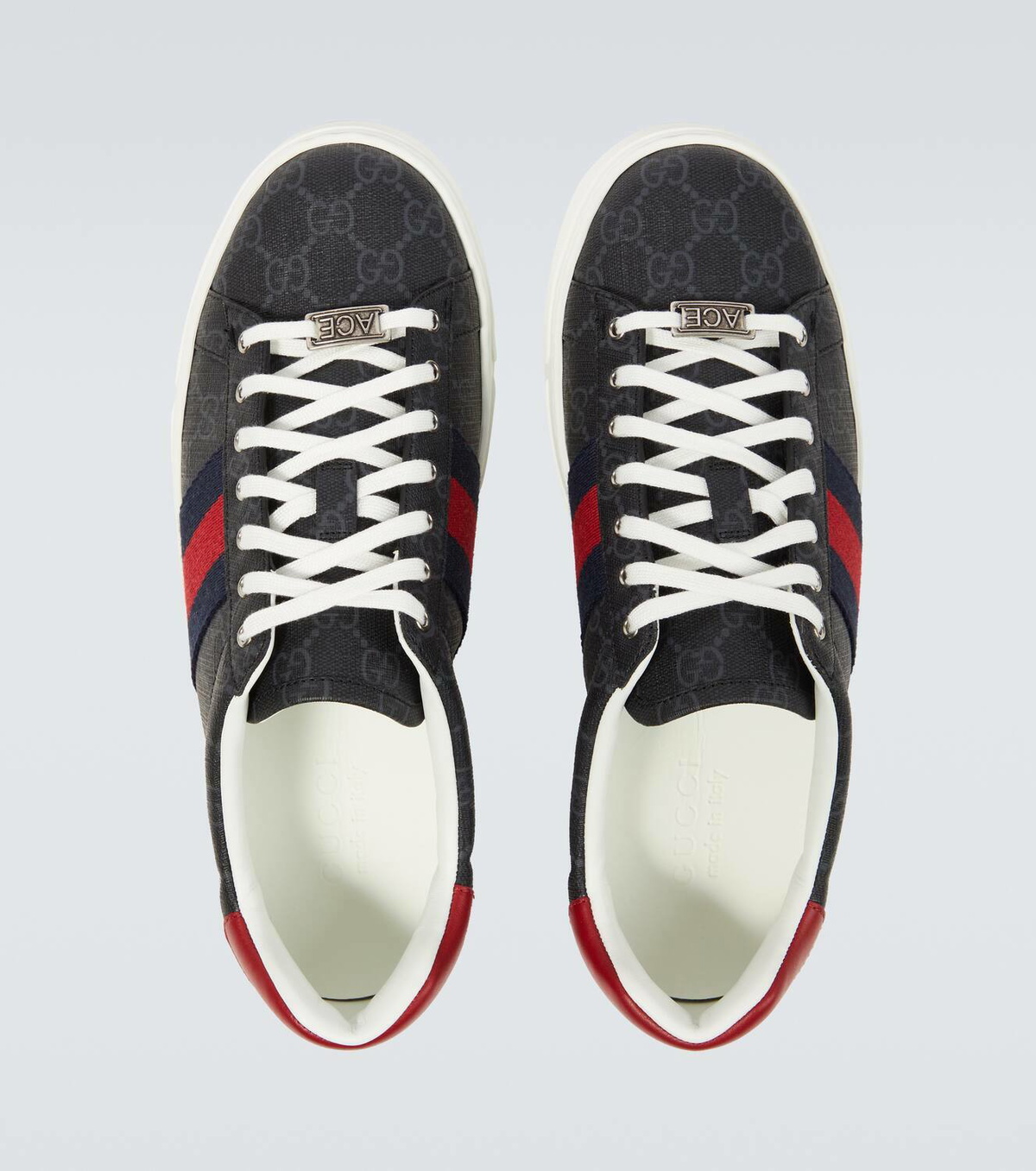 【関税込み】gucci Gucci Ace' sneakers GUCCI ace Ghost GG Monogram Sneakers - White / Red - Size 8