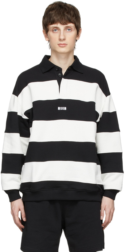 Photo: MSGM Black & White Cotton Polo