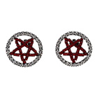 Ashley Williams Black and Red Pentagram Clip-On Earrings